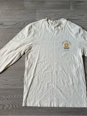 Aime Leon Dore Cream Long-Sleeve Tee with Yellow Logo